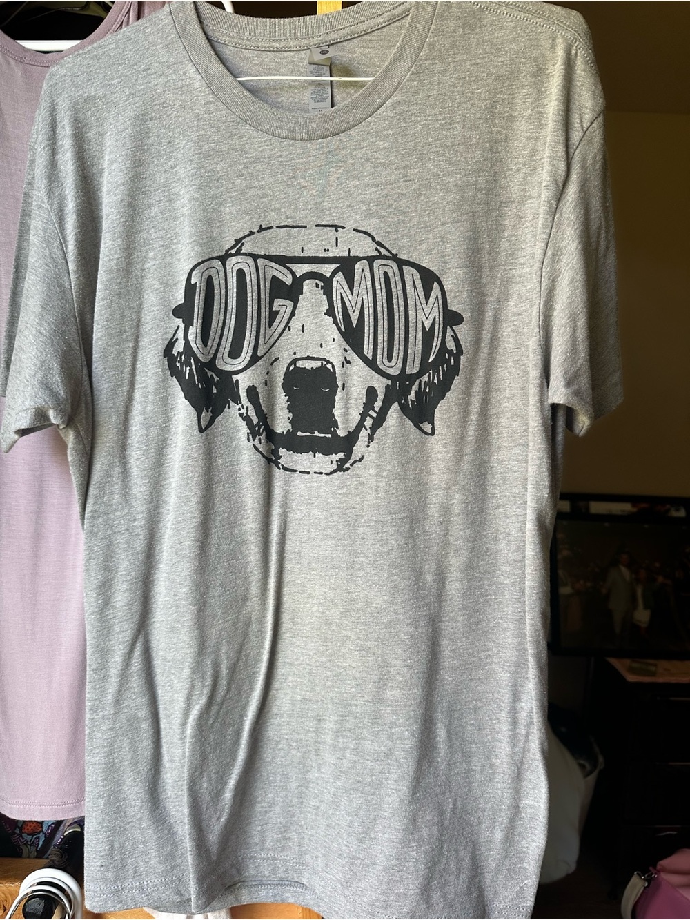 Golden Retriever Dog Mom Next Level Apparel Heather Gray Crewneck Tee